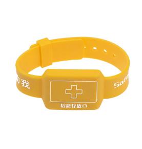 RFID Silicone Yellow Wristband for the Elderly