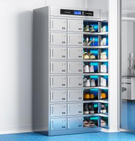 304 Stainless Steel Smart RFID Disinfection Shoe Cabinet - UHF RFID Tracking, Sterilization & Air Extraction for Cleanrooms