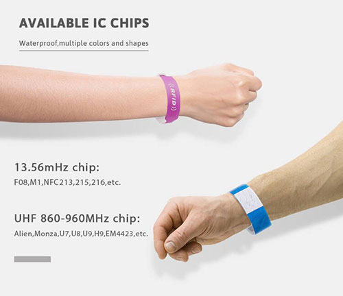 Disposable RFID Paper Wristbands Chip