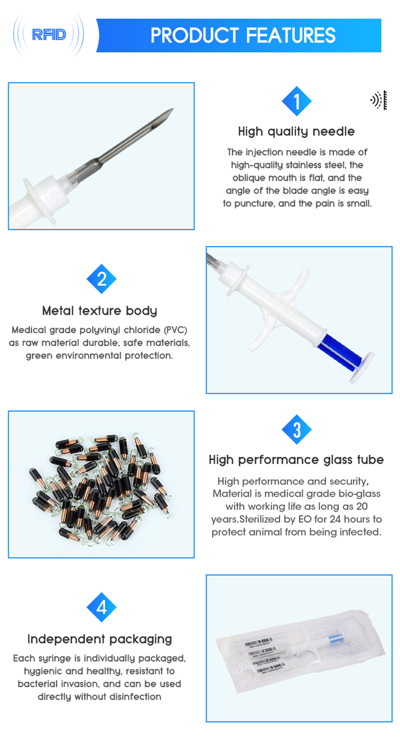 Animal injection RFID glass tube bioelectronic tag 2