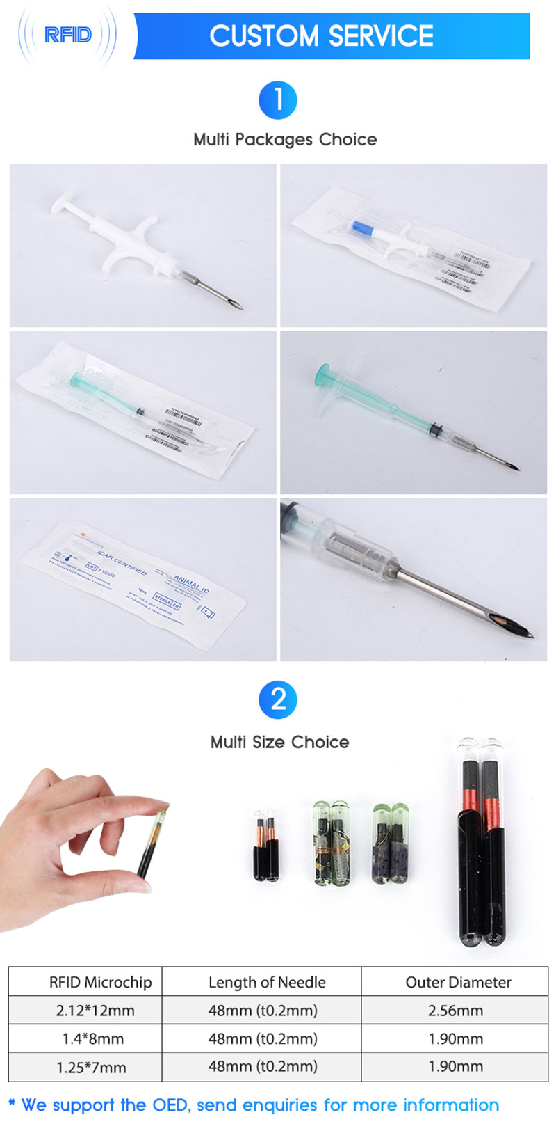 Animal injection RFID glass tube bioelectronic tag 3