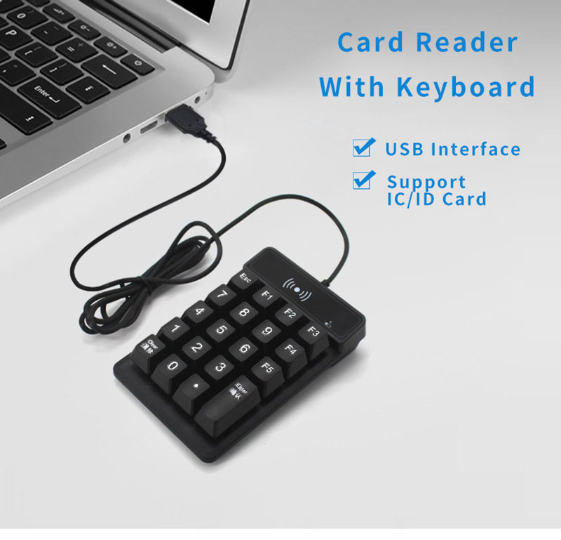Protocol ISO 14443A Working Frequency 125Khz or 13.56mHz Chip Card Reader With Small Keyboard