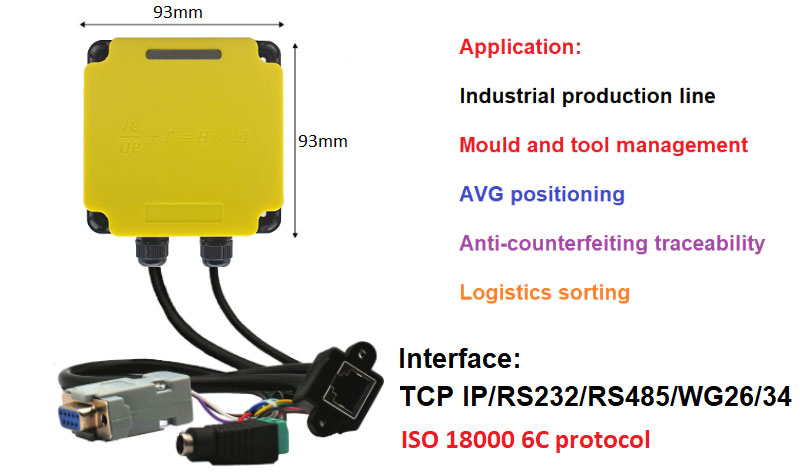 RFID Industrial Reader Modbus connected PLC UHF RFID 915M all-in-one production line management 7