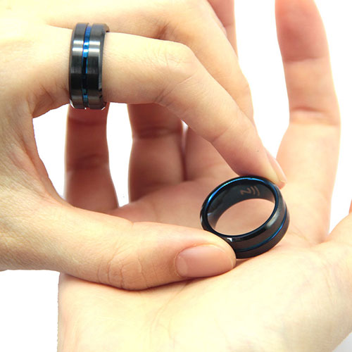 Multifunctional black ceramic material RFID smart ring for door lock key business card 5