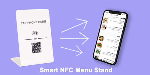 Acrylic material built-in non-contact NTAG 215 chip NFC smart menu 3