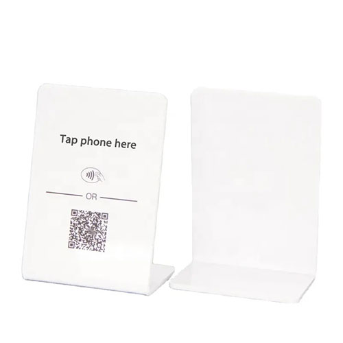 Acrylic material built-in non-contact NTAG 215 chip NFC smart menu 7