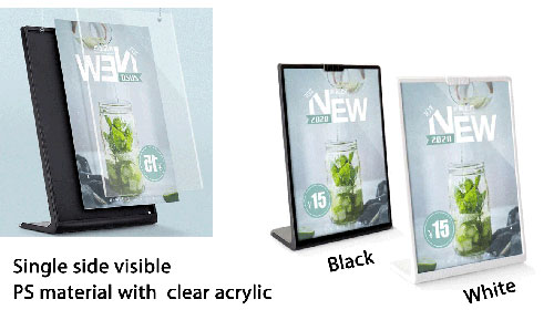 Acrylic L-shaped single-sided printed QR code NFC self-service menu with built-in contactless chip 4