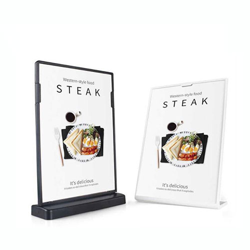Acrylic L-shaped single-sided printed QR code NFC self-service menu with built-in contactless chip 2