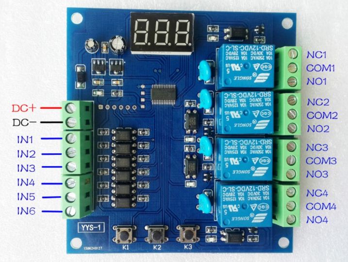 Programmable signal trigger delay relay module four-way switch RFID control PLC circuit board 24V