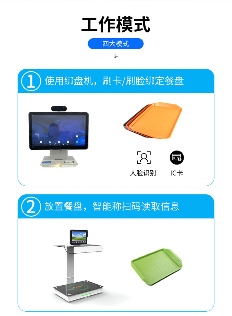 rfid smart canteen smart weighing station settlement station RFID smart plate weighing face recognition payment 7