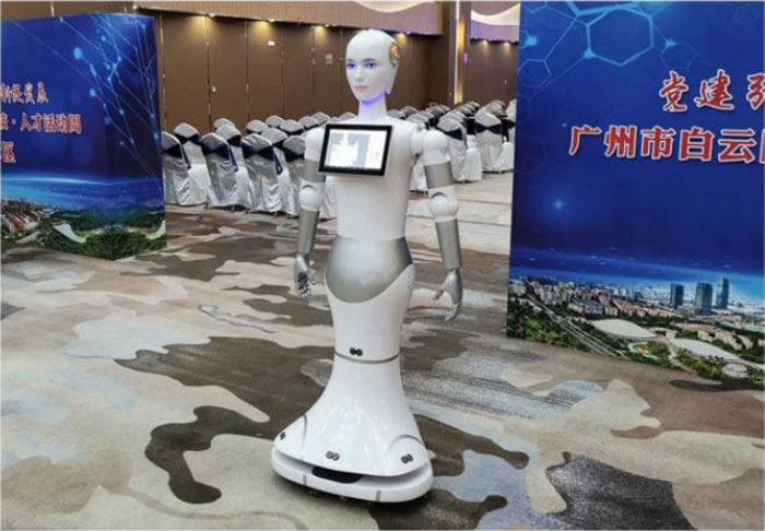 RFID Humanoids Comercial Advertising Smart Intelligent AI Reception Robot for Library Restaurant Hotel Mall