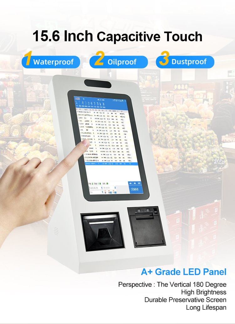 Touch Screen Smart Library All In One RFID Pos Self-service Kiosk 3