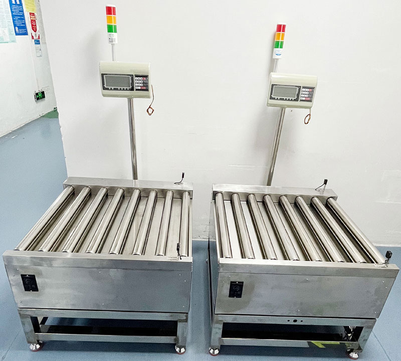 RFID powered drum checkweigher scale assembly line, three-color alarm printing scale, sorting and logistics non-powered drum scale 7 RFID powered drum checkweigher scale assembly line, three-color alarm printing scale, sorting and logistics non-powered drum scale 7