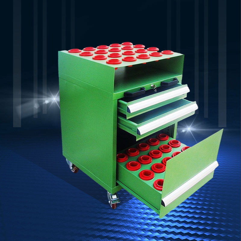 RFID heavy-duty CNC tool cart, hardware factory RFID workshop CNC tool cart, RFID CNC machining center tool storage rack