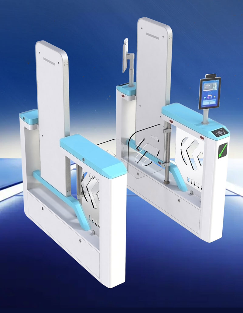 RFID UHF turnstile smart access control gate RFID library security door dual-protection access control gate RFID fast-access anti-theft door facial recognition card reader