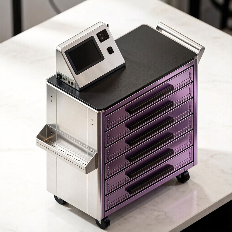 RFID Smart Tool Cart with touchscreen and 8 drawers for auto repair shops, real - time tool tracking