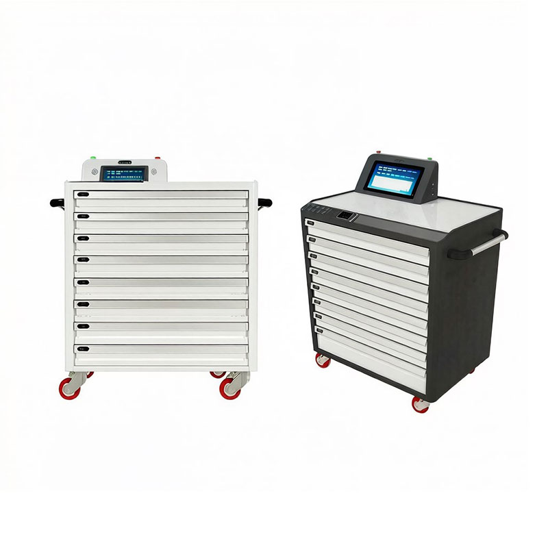 RFID Intelligent Tool Cart, Mobile Tool Management Trolley with Drawer, Automatic Inventory for Railway Tools